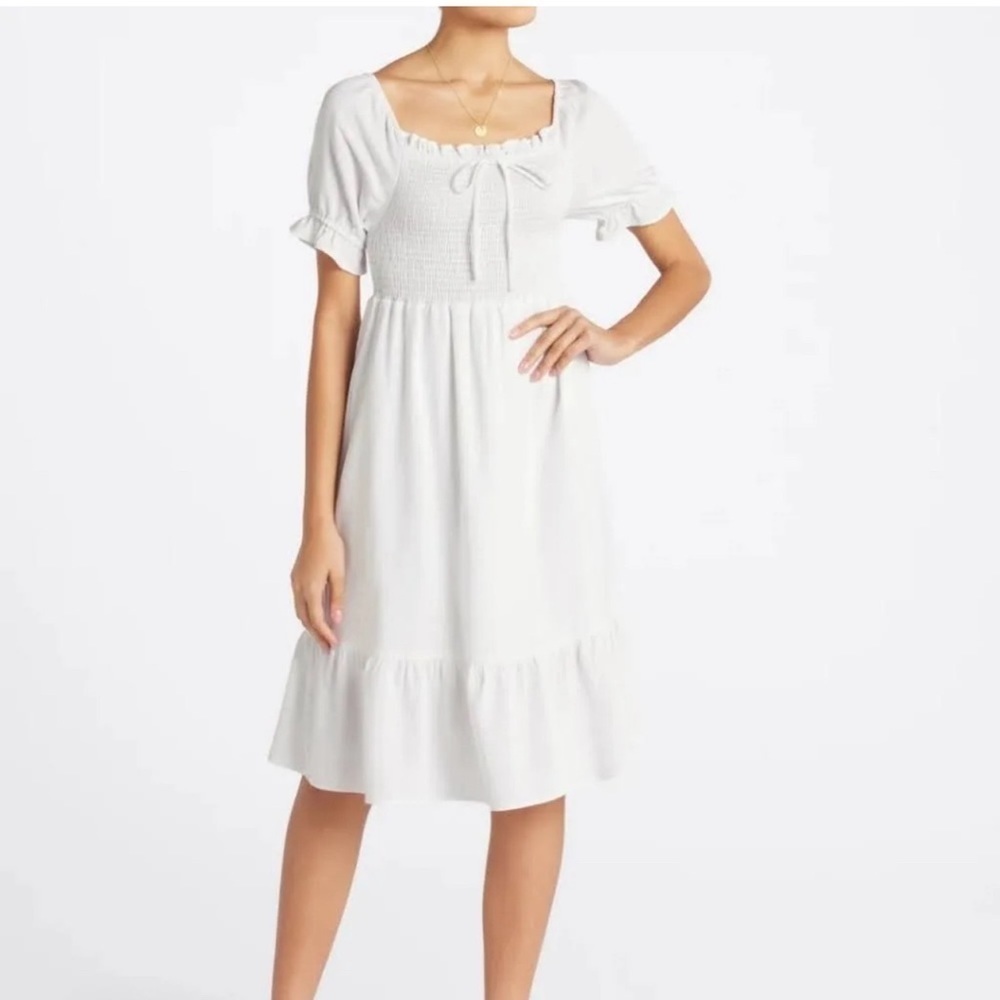 Kaileigh Ali Smocked Puff Sleeve Dress